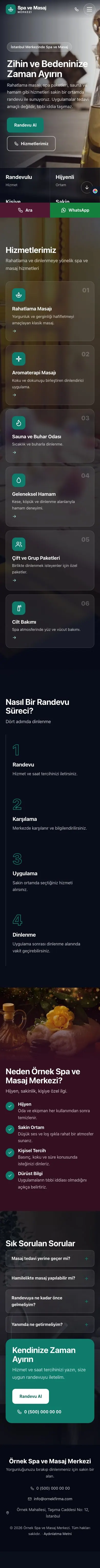 Tam Ekran Erik Turkuaz – Masaj ve Spa Web Sitesi mobil görünümü