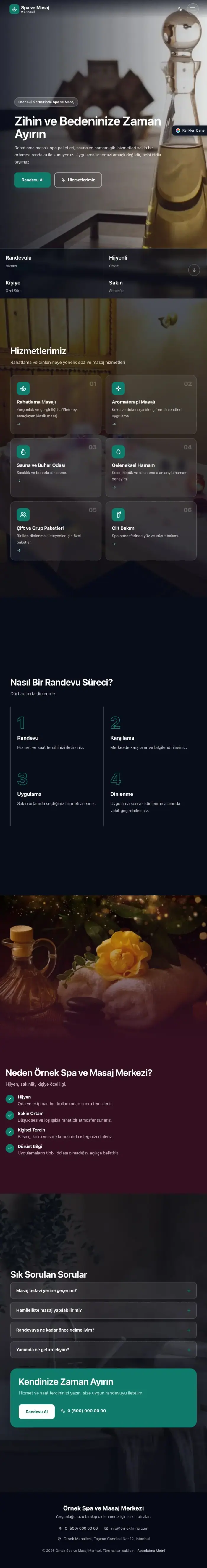 Tam Ekran Erik Turkuaz – Masaj ve Spa Web Sitesi tablet görünümü