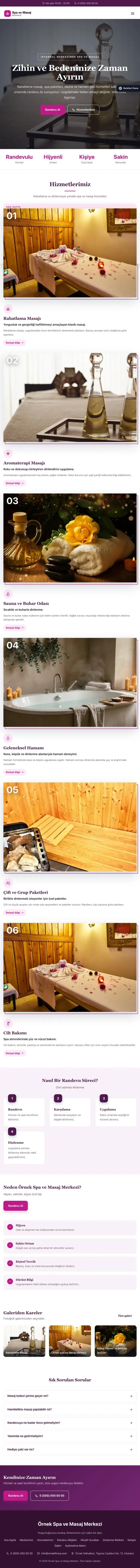 Zigzag Erik Pembe – Masaj ve Spa Web Sitesi tablet görünümü