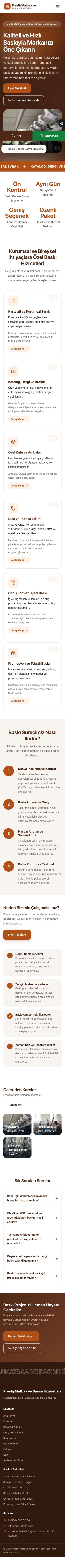 Hareketli Kahve Turuncu – Matbaa Web Sitesi mobil görünümü