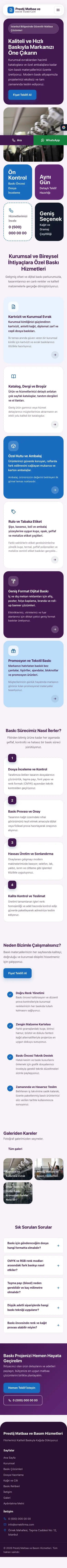 Mozaik Mor Mavi – Matbaa Web Sitesi mobil görünümü