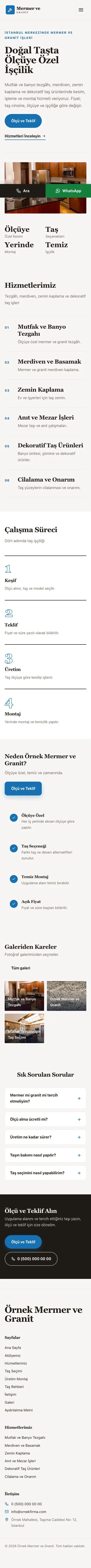 Dergi Editoryal Kahve Mavi – Mermer ve Granit Web Sitesi mobil görünümü
