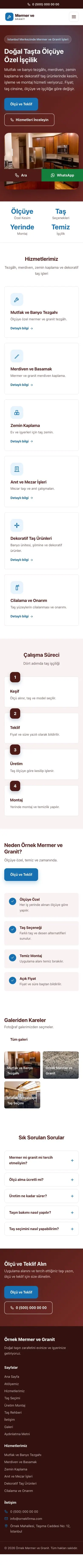 Klasik Bordo Mavi – Mermer ve Granit Web Sitesi mobil görünümü