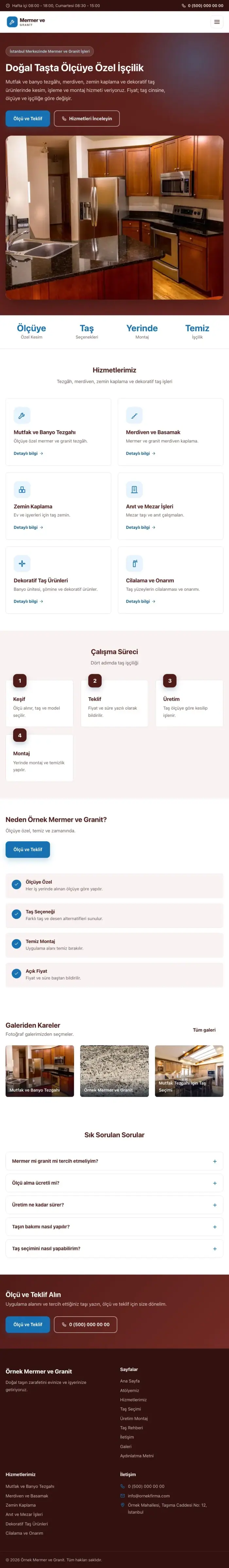 Klasik Bordo Mavi – Mermer ve Granit Web Sitesi tablet görünümü