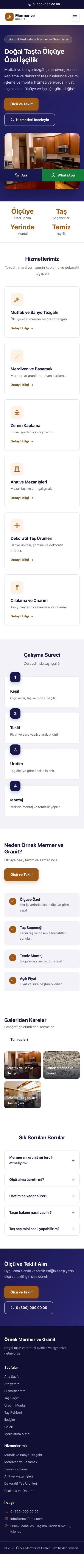 Klasik Lacivert Turuncu – Mermer ve Granit Web Sitesi mobil görünümü
