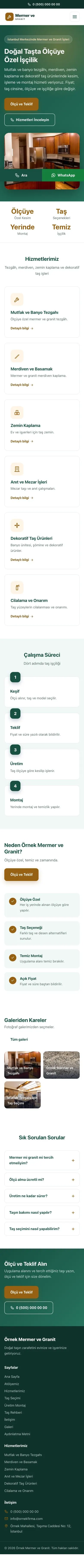 Klasik Petrol Turuncu – Mermer ve Granit Web Sitesi mobil görünümü