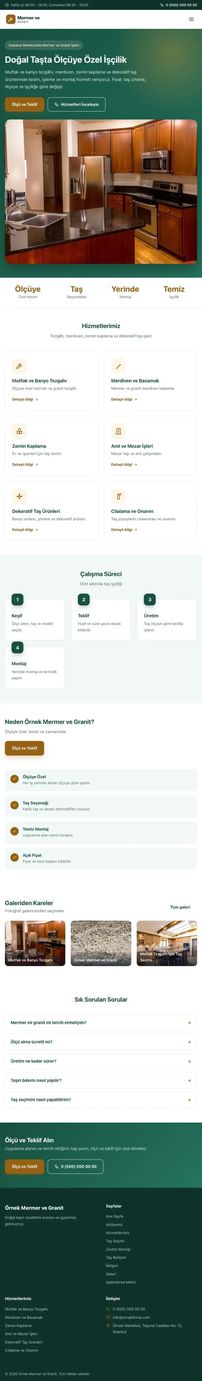 Klasik Petrol Turuncu – Mermer ve Granit Web Sitesi tablet görünümü