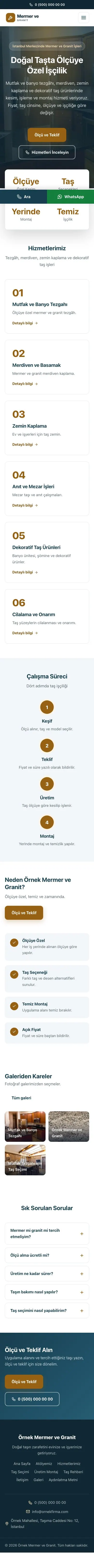 Merkez Mavi Turuncu – Mermer ve Granit Web Sitesi mobil görünümü