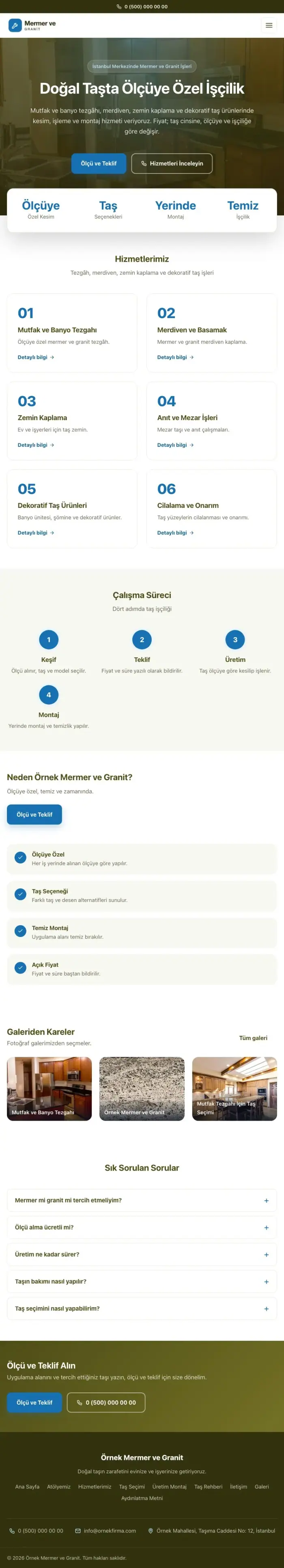 Merkez Zeytin Mavi – Mermer ve Granit Web Sitesi tablet görünümü
