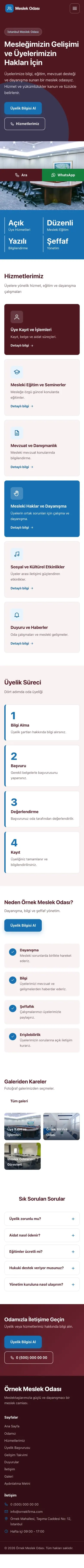 Blok Bordo Mavi – Meslek Odası ve Sendika Web Sitesi mobil görünümü