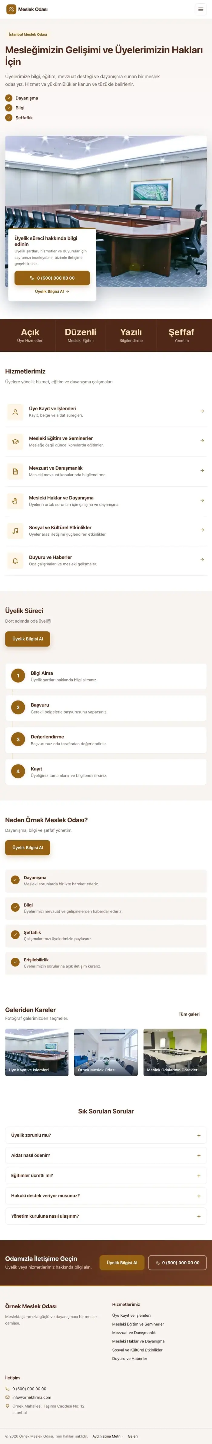 Bölünmüş Kahve Turuncu – Meslek Odası ve Sendika Web Sitesi tablet görünümü