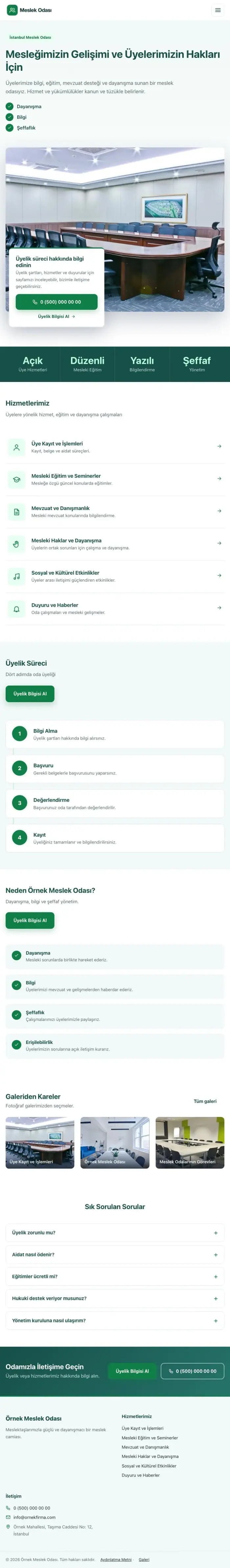 Bölünmüş Petrol Yeşil – Meslek Odası ve Sendika Web Sitesi tablet görünümü