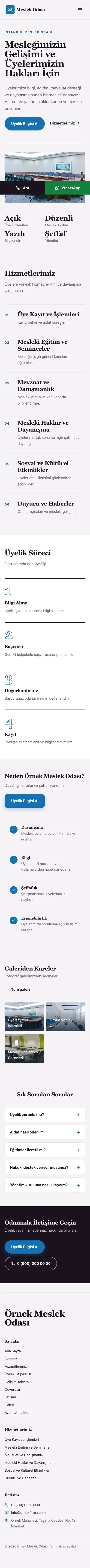 Editoryal Mor Mavi – Meslek Odası ve Sendika Web Sitesi mobil görünümü