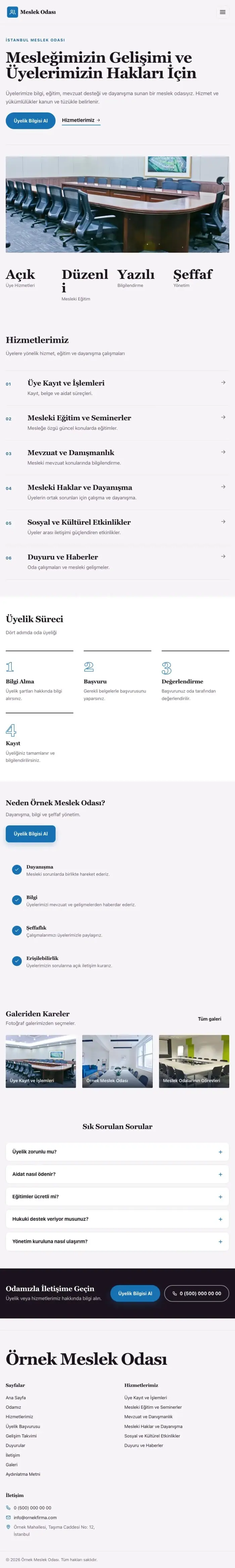 Editoryal Mor Mavi – Meslek Odası ve Sendika Web Sitesi tablet görünümü