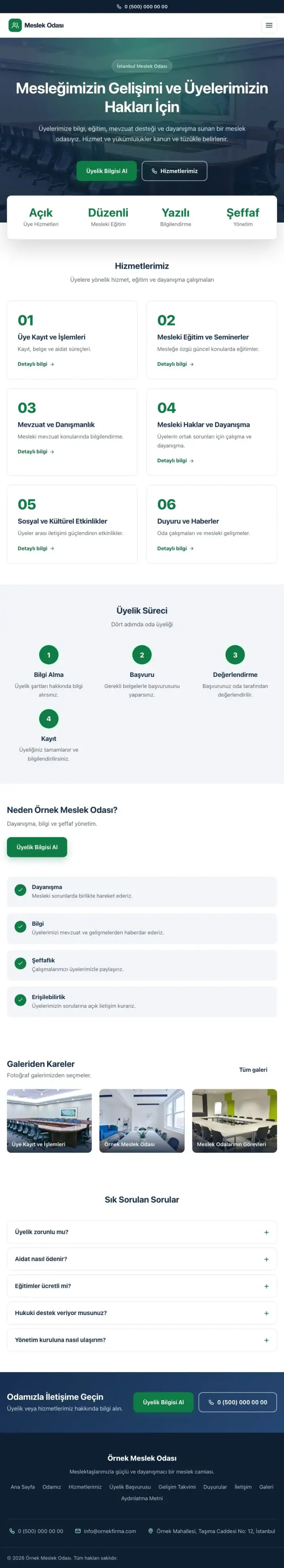 Merkez Mavi Yeşil – Meslek Odası ve Sendika Web Sitesi tablet görünümü