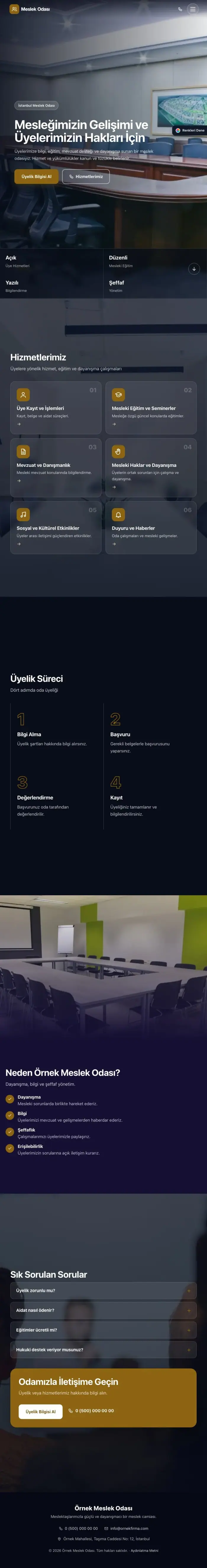 Tam Ekran Lacivert Amber – Meslek Odası ve Sendika Web Sitesi tablet görünümü