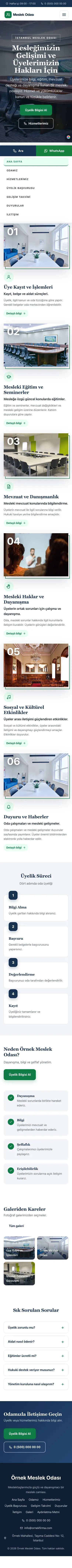 Zigzag Mavi Yeşil – Meslek Odası ve Sendika Web Sitesi mobil görünümü