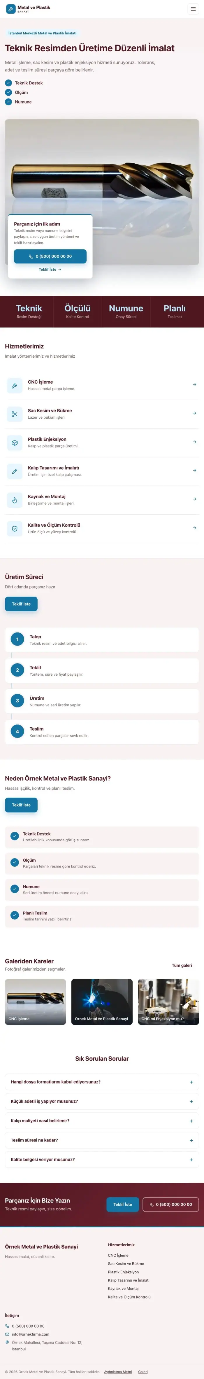 Bölünmüş Bordo Mavi – Metal ve Plastik Web Sitesi tablet görünümü