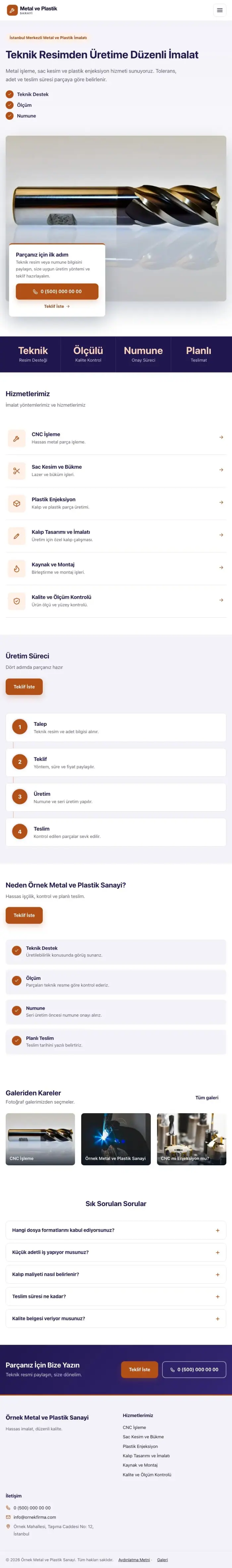 Bölünmüş Lacivert Turuncu – Metal ve Plastik Web Sitesi tablet görünümü
