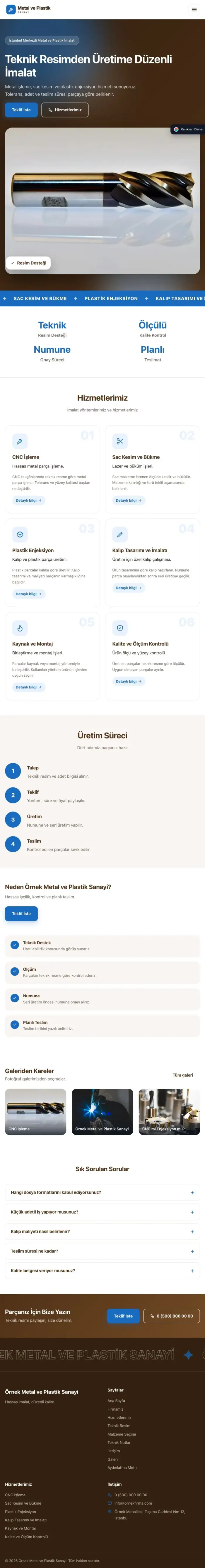Hareketli Kahve Mavi – Metal ve Plastik Web Sitesi tablet görünümü