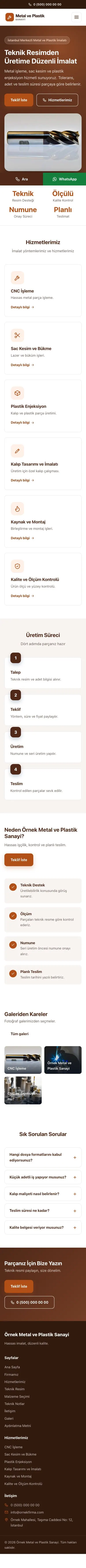 Klasik Kahve Turuncu – Metal ve Plastik Web Sitesi mobil görünümü