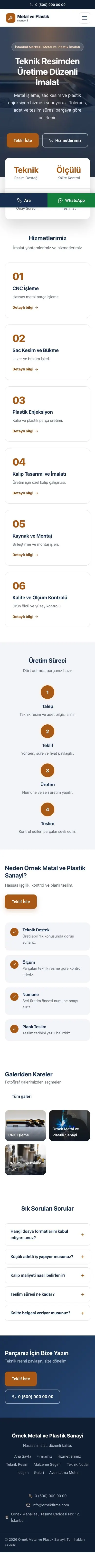 Merkez Mavi Turuncu – Metal ve Plastik Web Sitesi mobil görünümü