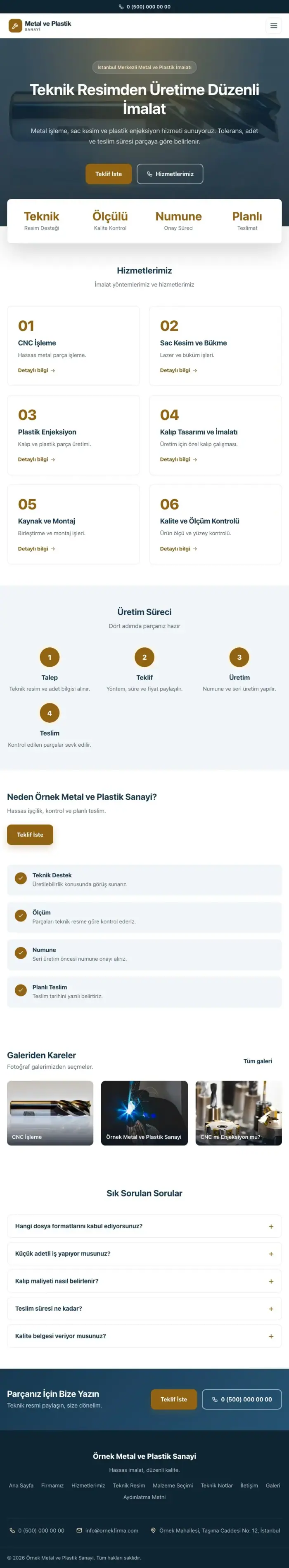 Merkez Mavi Turuncu II – Metal ve Plastik Web Sitesi tablet görünümü