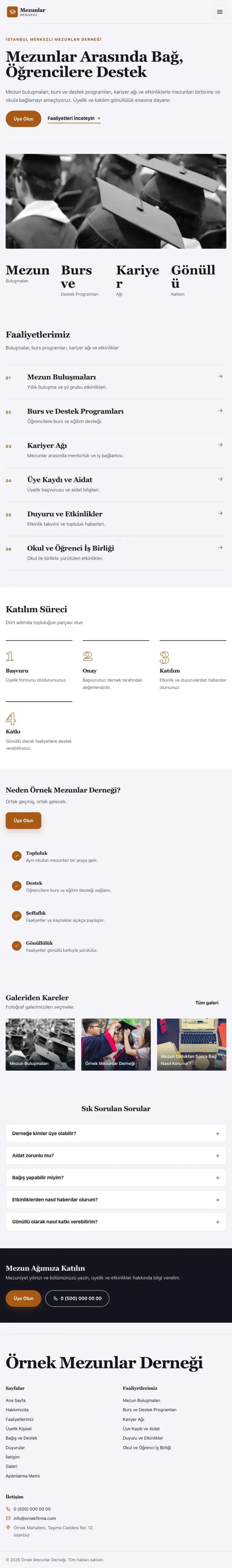 Dergi Editoryal Lacivert Turuncu – Mezunlar Derneği Web Sitesi tablet görünümü