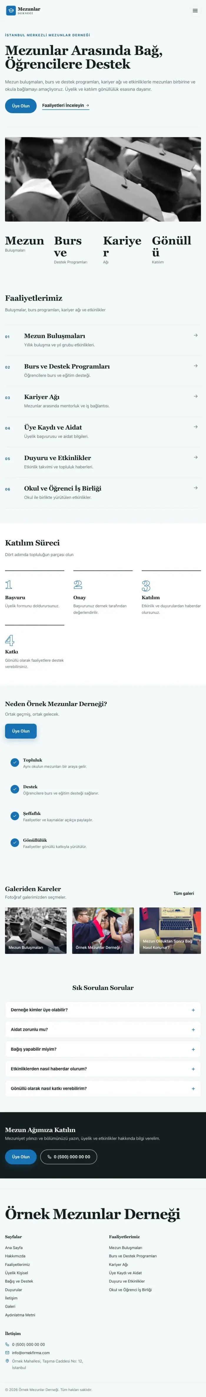 Dergi Editoryal Petrol Mavi – Mezunlar Derneği Web Sitesi tablet görünümü