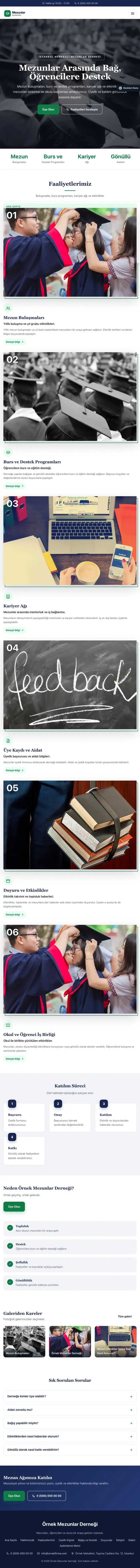 Zigzag Lacivert Yeşil – Mezunlar Derneği Web Sitesi tablet görünümü