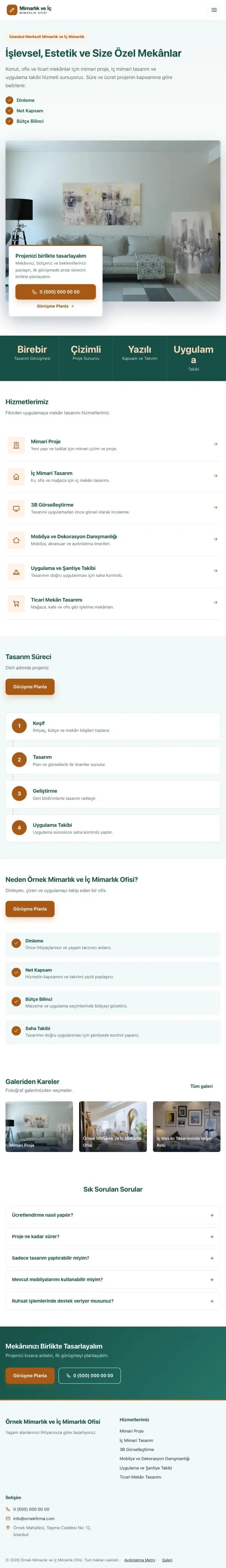 Bölünmüş Petrol Turuncu – Mimarlık ve İç Mimarlık Web Sitesi tablet görünümü