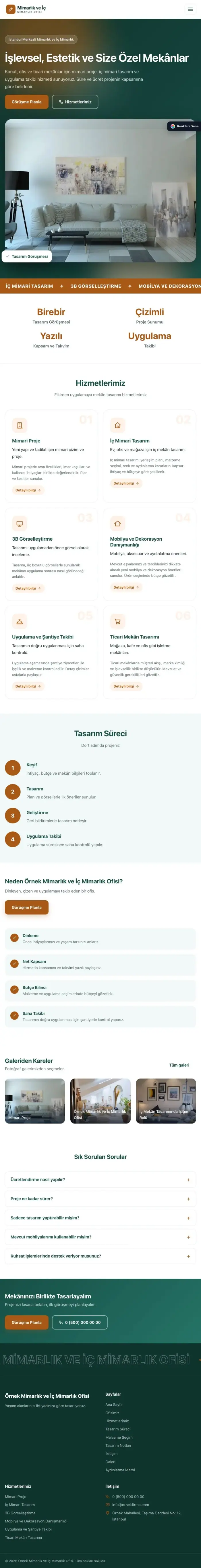 Hareketli Petrol Turuncu – Mimarlık ve İç Mimarlık Web Sitesi tablet görünümü