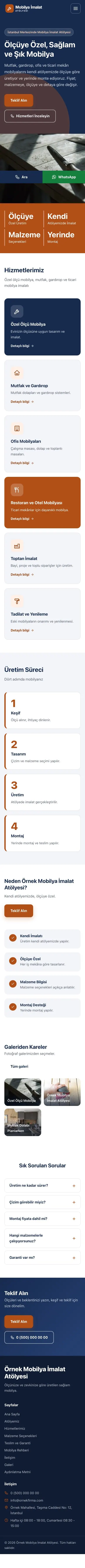 Blok Mavi Turuncu – Mobilya İmalat Atölyesi Web Sitesi mobil görünümü