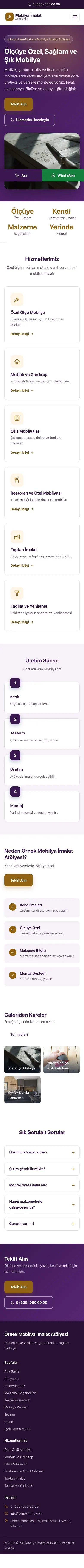 Klasik Mor Turuncu – Mobilya İmalat Atölyesi Web Sitesi mobil görünümü