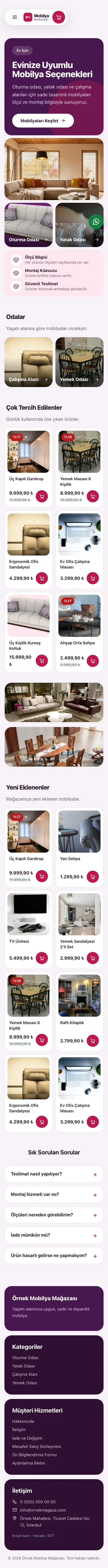 Bento Mor Pembe – Mobilya Mağazası E-ticaret Sitesi mobil görünümü