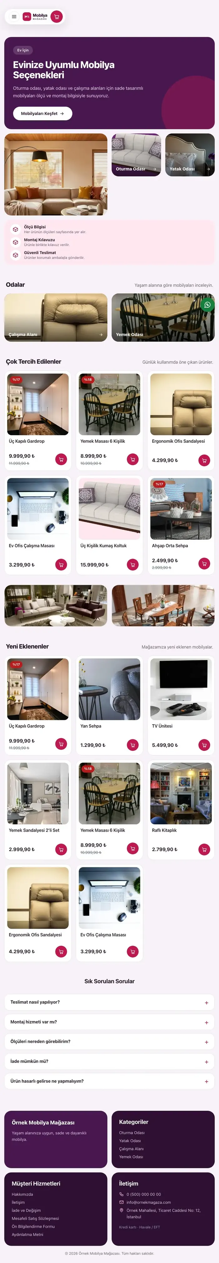 Bento Mor Pembe – Mobilya Mağazası E-ticaret Sitesi tablet görünümü