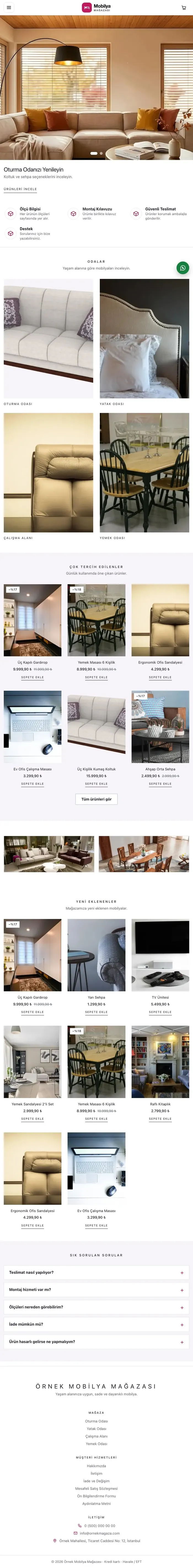 Galeri Mor Pembe – Mobilya Mağazası E-ticaret Sitesi tablet görünümü