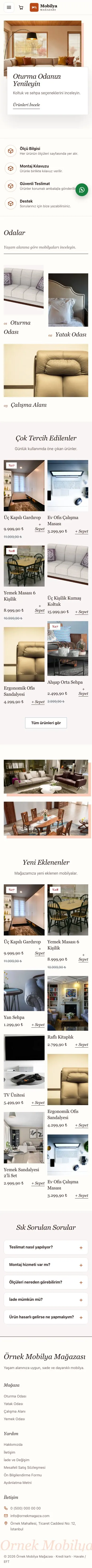 Lookbook Bordo Turuncu – Mobilya Mağazası E-ticaret Sitesi mobil görünümü