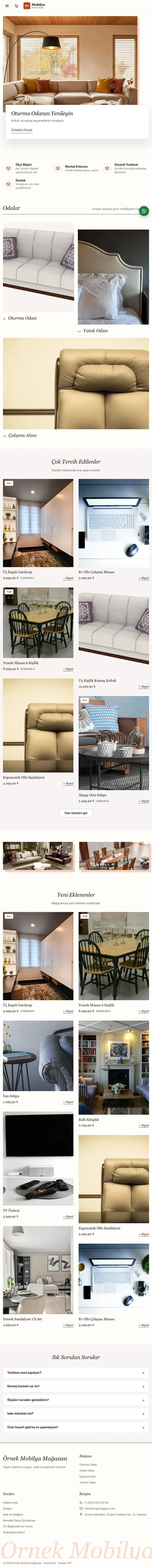 Lookbook Bordo Turuncu – Mobilya Mağazası E-ticaret Sitesi tablet görünümü