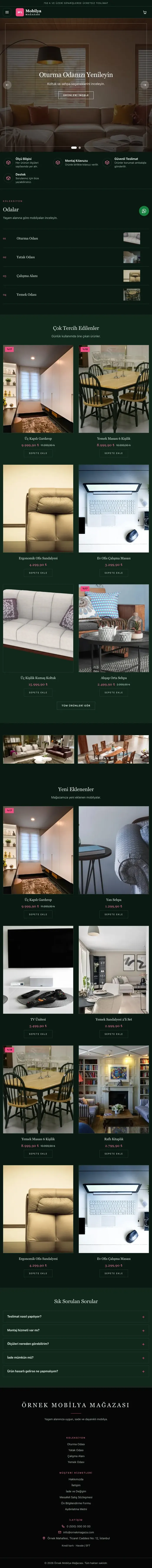 Koyu Lüks Yeşil Pembe – Mobilya Mağazası E-ticaret Sitesi tablet görünümü
