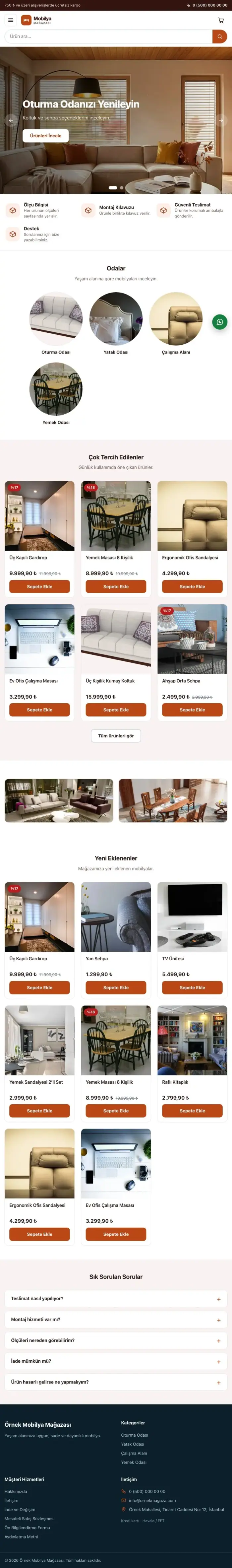 Vitrin Bordo Turuncu – Mobilya Mağazası E-ticaret Sitesi tablet görünümü
