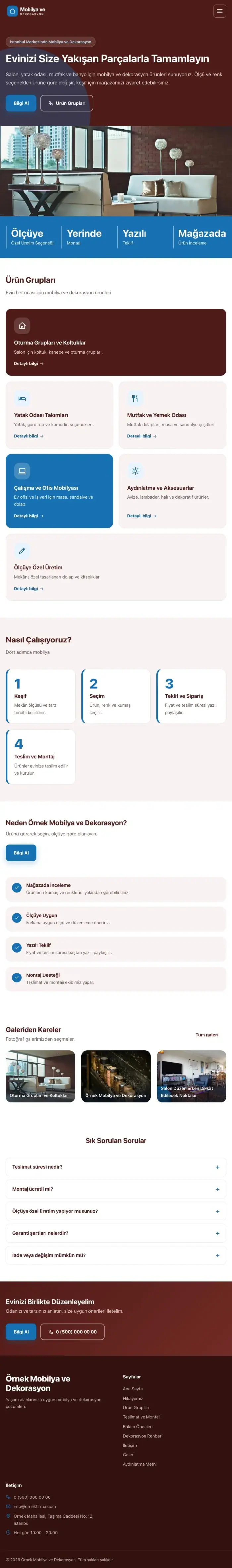 Blok Bordo Mavi – Mobilya ve Dekorasyon Web Sitesi tablet görünümü