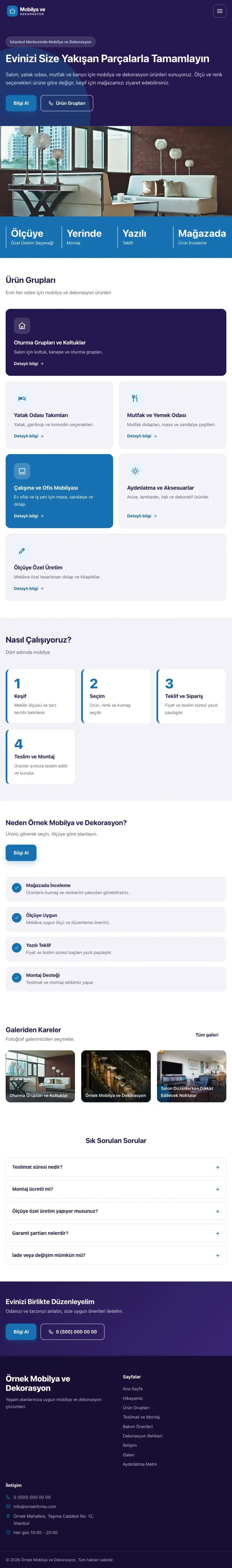 Blok Lacivert Mavi – Mobilya ve Dekorasyon Web Sitesi tablet görünümü