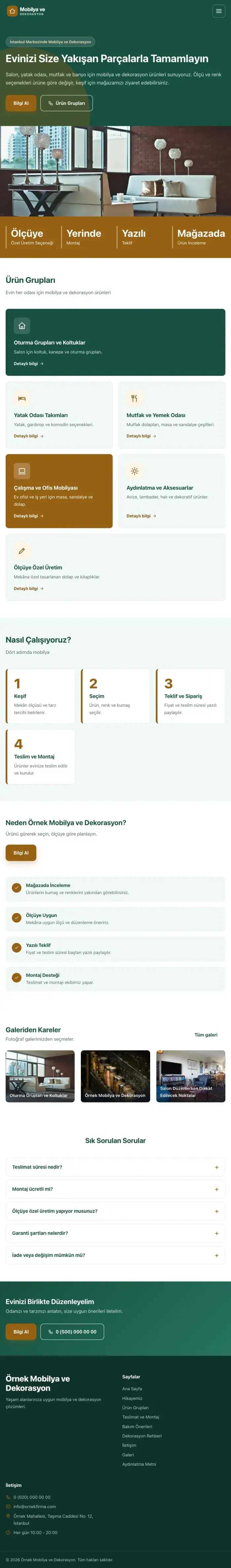 Blok Petrol Turuncu – Mobilya ve Dekorasyon Web Sitesi tablet görünümü