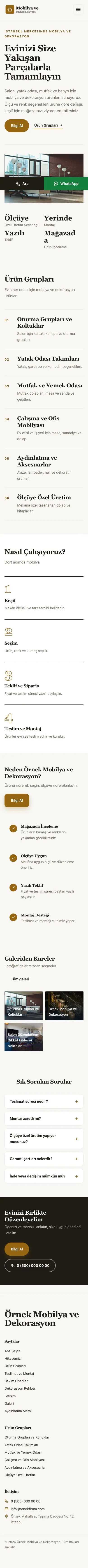 Editoryal Kahve Turuncu – Mobilya ve Dekorasyon Web Sitesi mobil görünümü