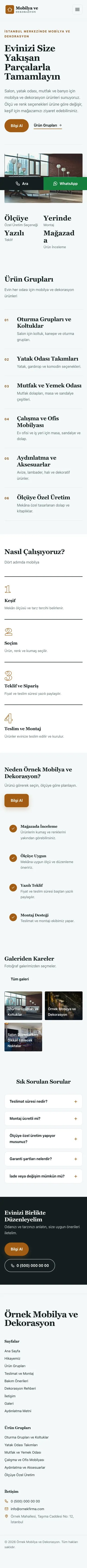 Editoryal Petrol Turuncu – Mobilya ve Dekorasyon Web Sitesi mobil görünümü