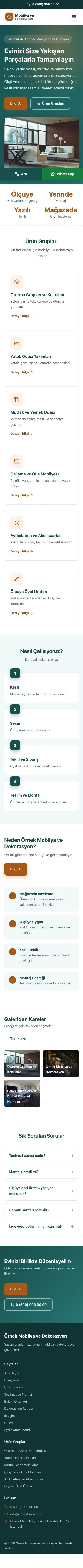 Klasik Petrol Turuncu – Mobilya ve Dekorasyon Web Sitesi mobil görünümü