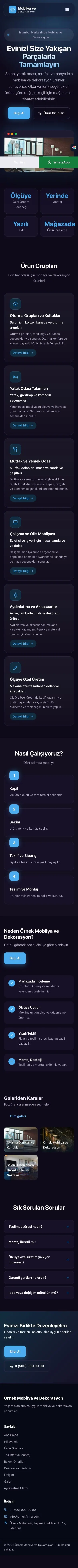 Koyu Modern Lacivert Mavi – Mobilya ve Dekorasyon Web Sitesi mobil görünümü