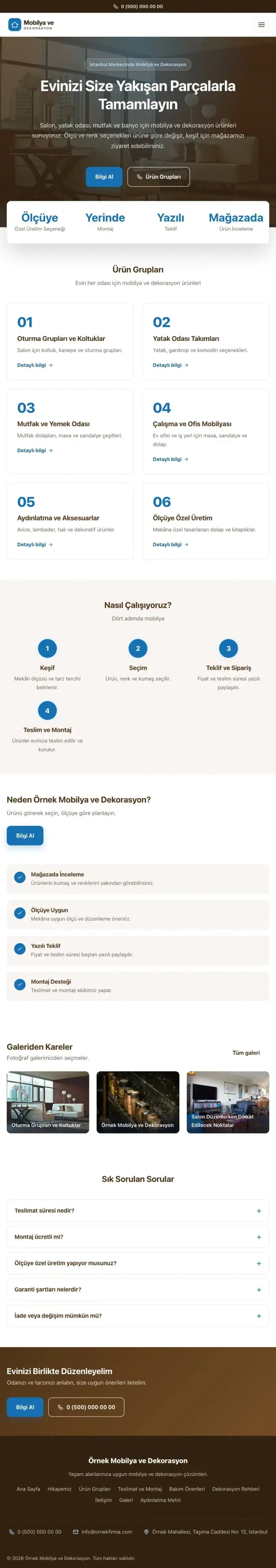 Merkez Kahve Mavi – Mobilya ve Dekorasyon Web Sitesi tablet görünümü