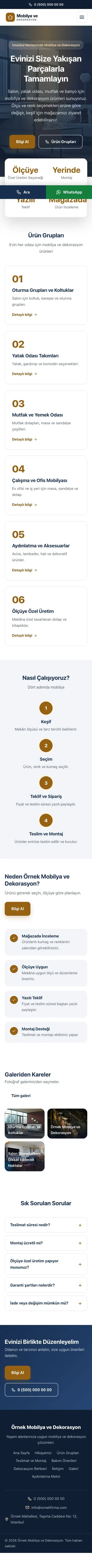 Merkez Mavi Turuncu – Mobilya ve Dekorasyon Web Sitesi mobil görünümü